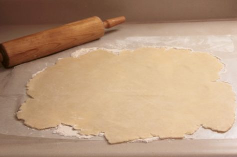Rolled out dough, you can roll it out thinly as I did here, or thicker as I do at times as well