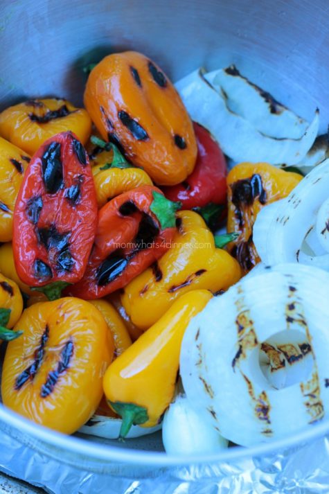Grilled Peppers and Onions