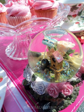 My other daughters snow globe, I think it was a lovely accent to our table setting