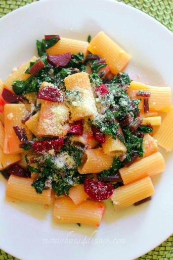 Rigatoni with Beets and Stems