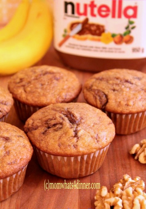Banana Nut Muffins with Nutella