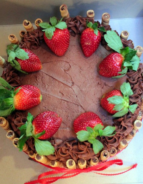 Chocolate Cake with Mocha Wafers