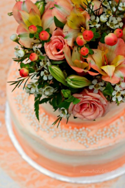 Peach Wedding Cake