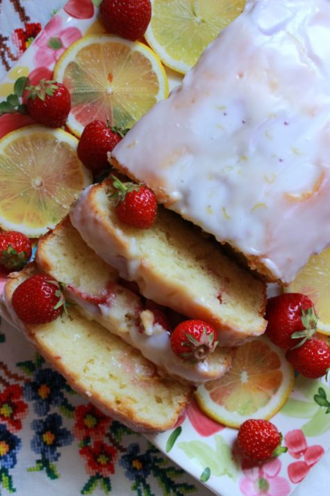 Lemon Strawberry Loaf Cake