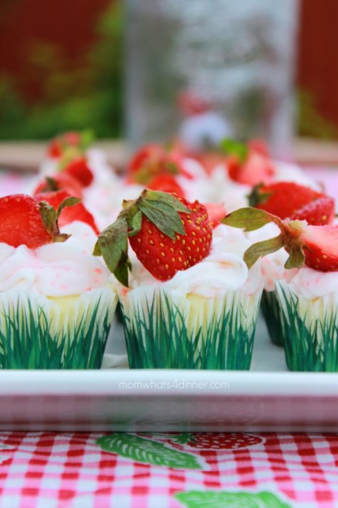 Mini Strawberry Cupcakes